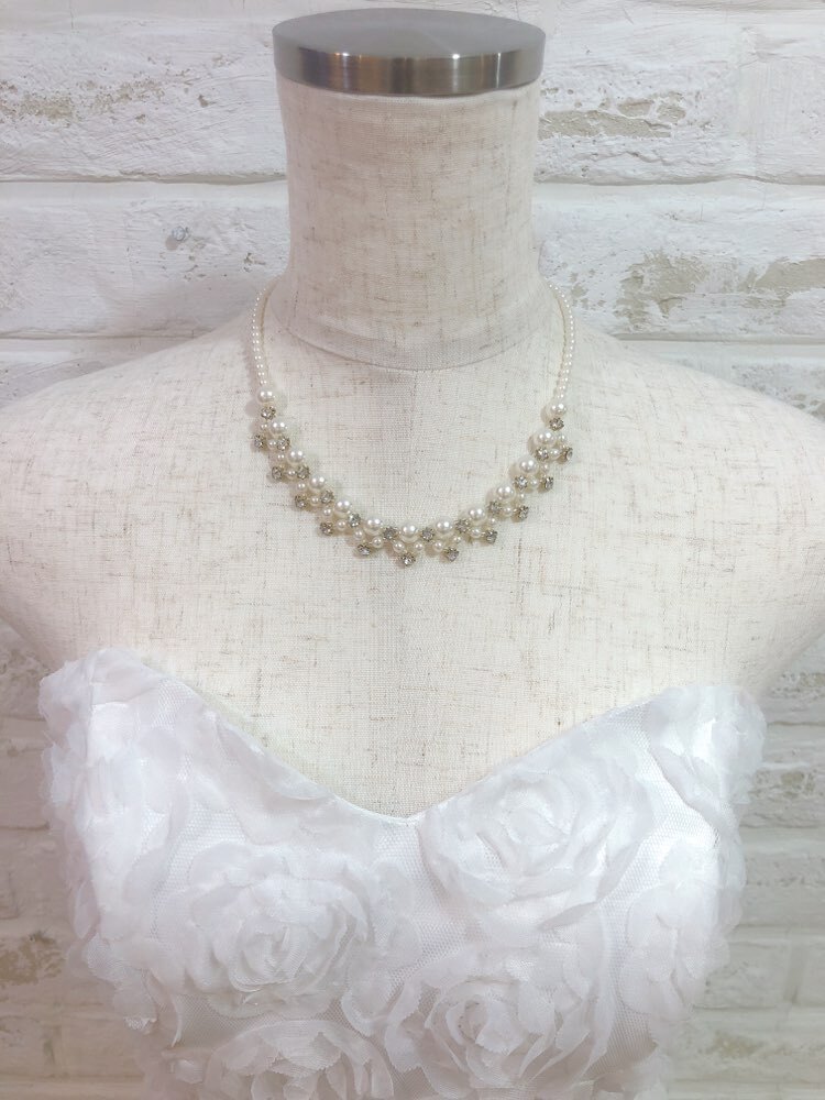 【ネックレス】ゴールドダイヤ×パール