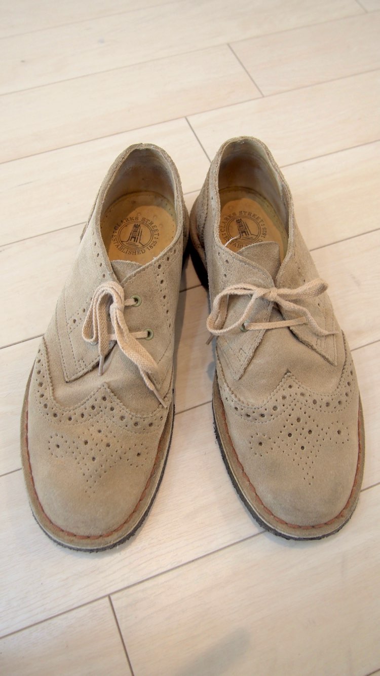Beige suede brogues/UK8