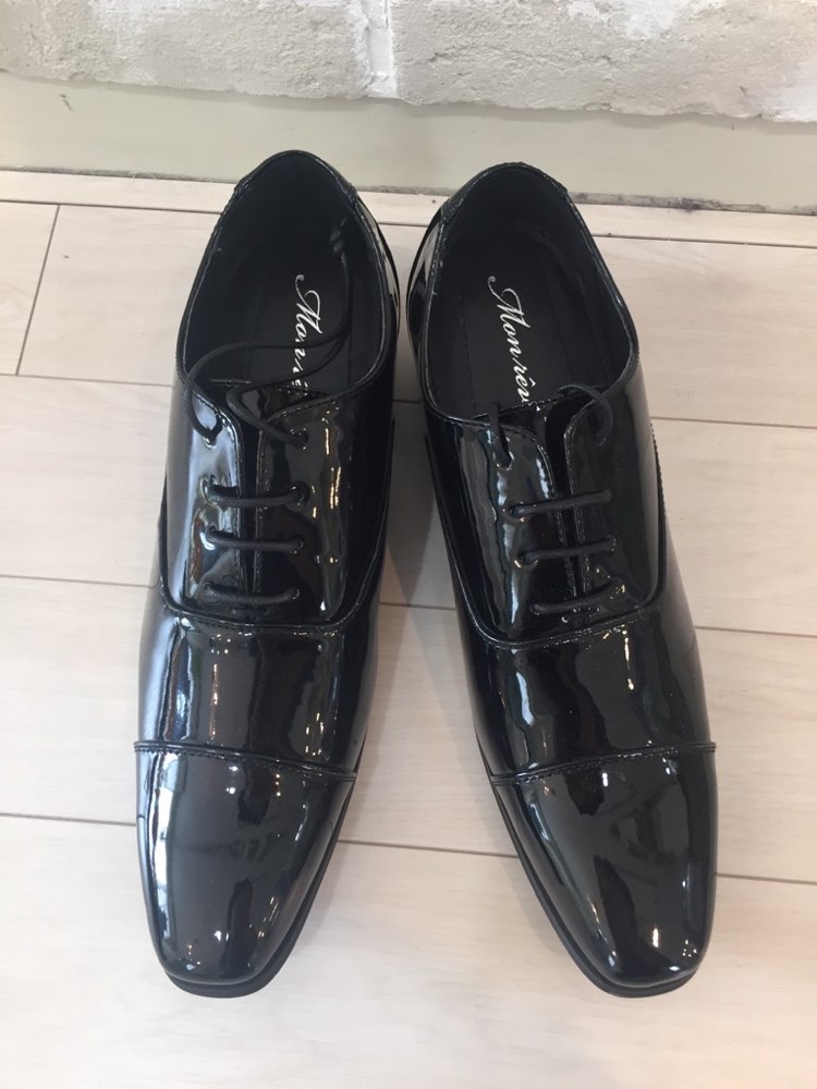 BLK PATENT OXFORD FORMAL SHOES-secret sole/26.5