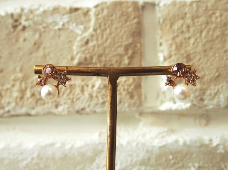 【ピアス】ピンクスターパール