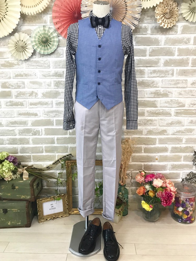 【ベスト単品】LIGHT BLUE LINEN/36