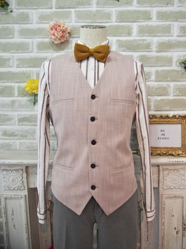 【ベスト単品】ダスティーピンク　NOAK　CROSSHATCH  38  M