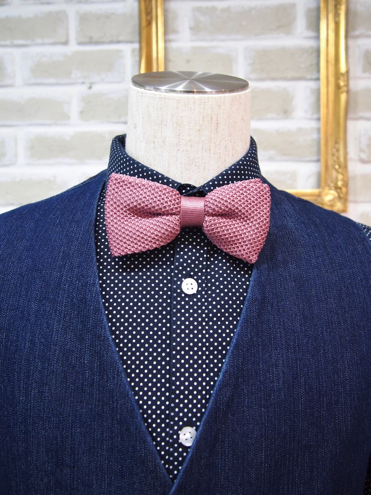 【蝶ネクタイ】 ROSE KNITTED BOWTIE