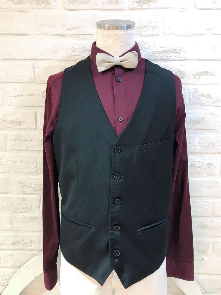 【ベスト単品】H&MシンプルブラックベストL