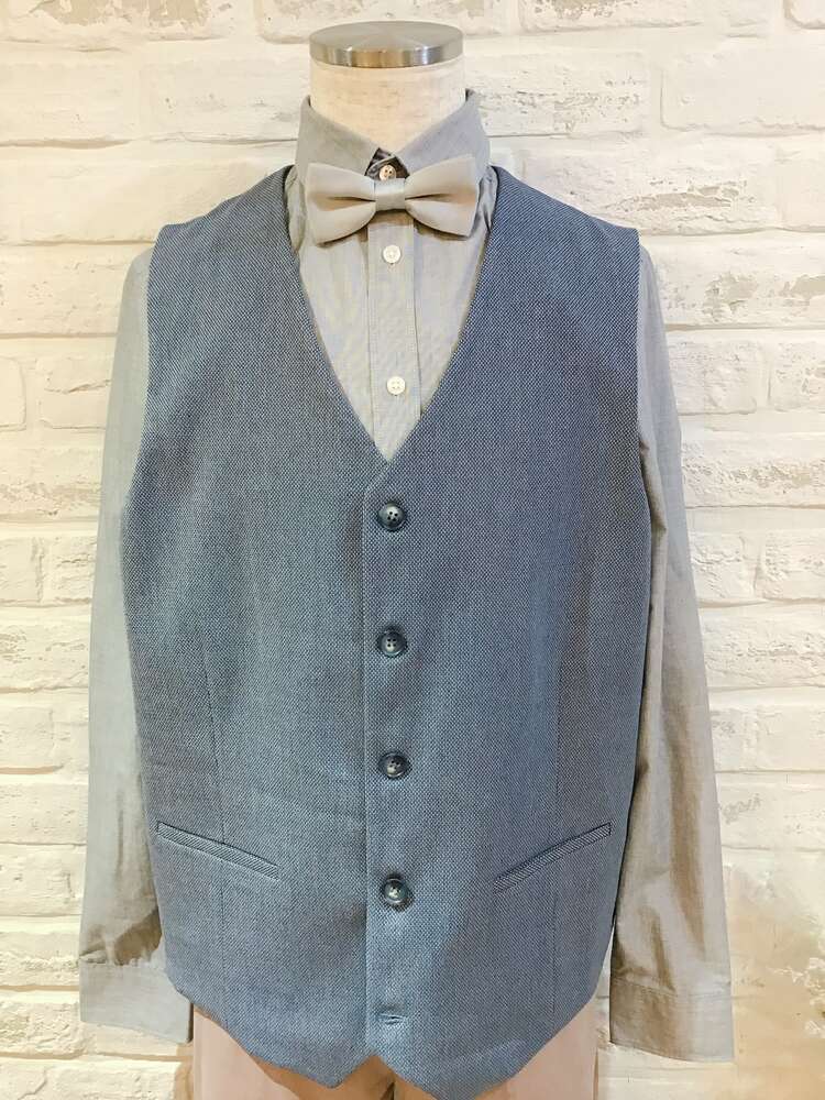 【ベスト単品】ブルーグレー　US46 LL〜3L micro texture