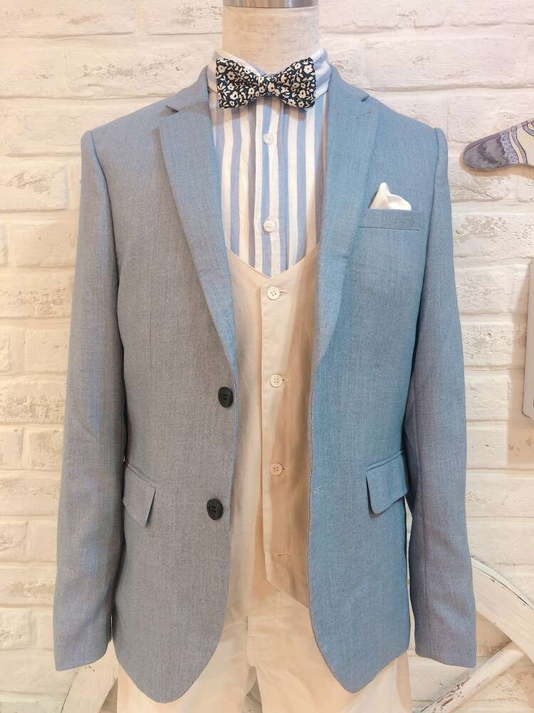 【ジャケット単品】ライトブルースリムフィットジャケット S 46 ONLY&SONS