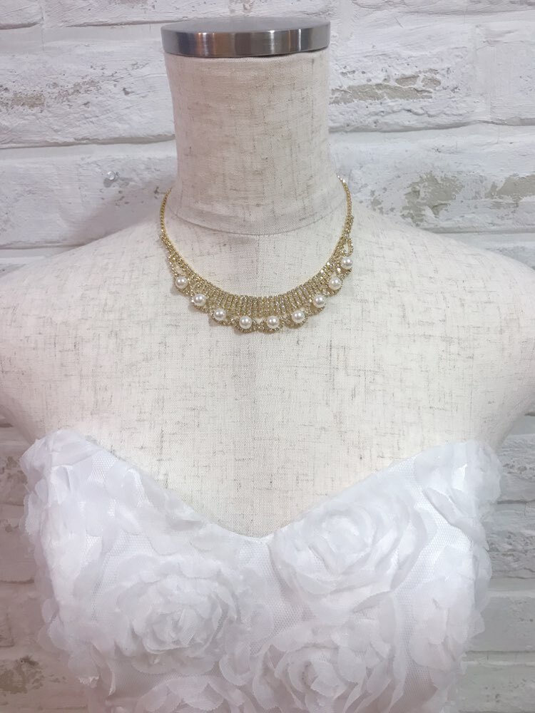 【ネックレス】ゴールド　8の字パール9個