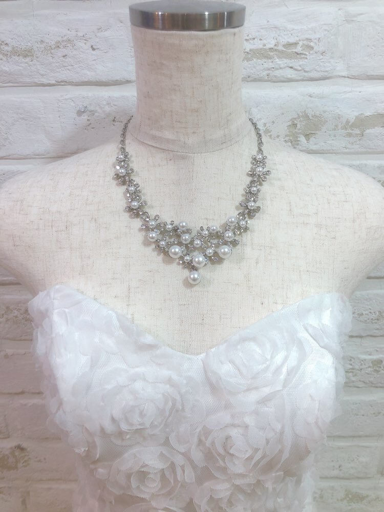 【ネックレス】シルバーパールフラワー