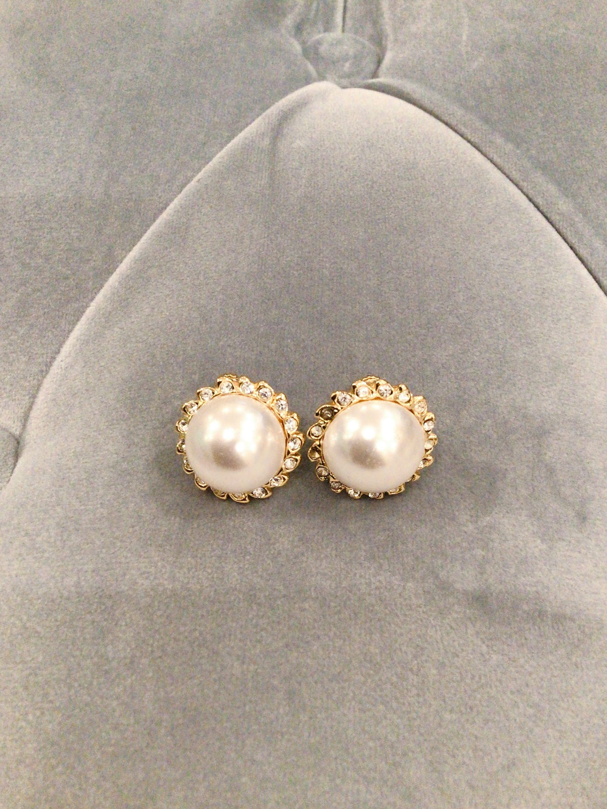 【イヤリング】太陽ギザギザゴールド×パール