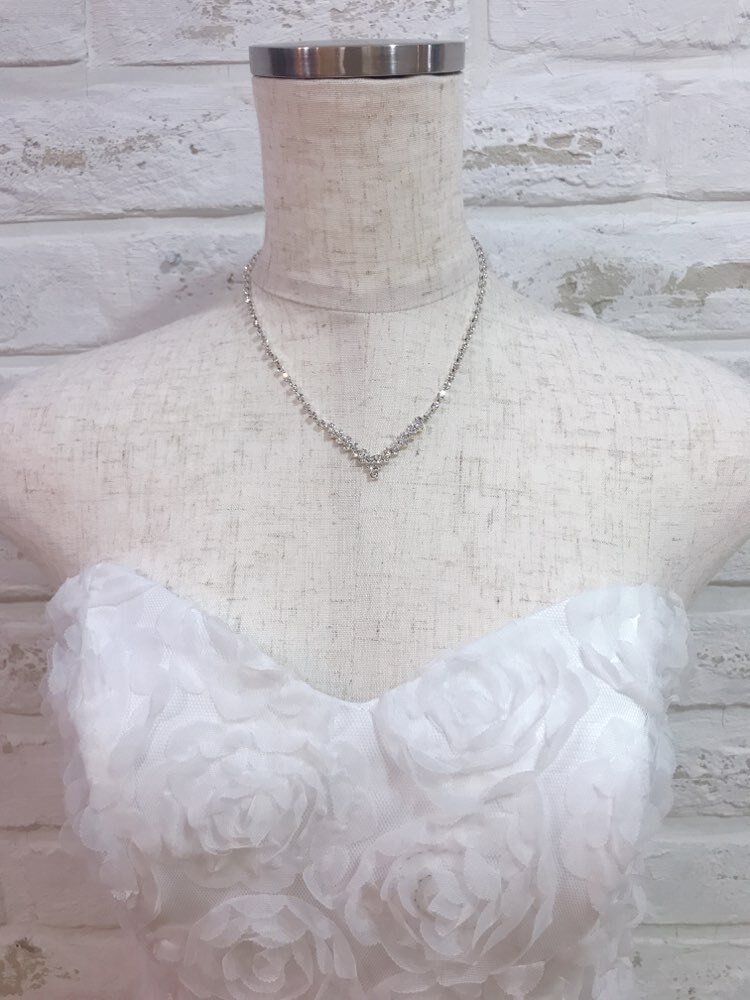 【ネックレス】シルバーストーンV字