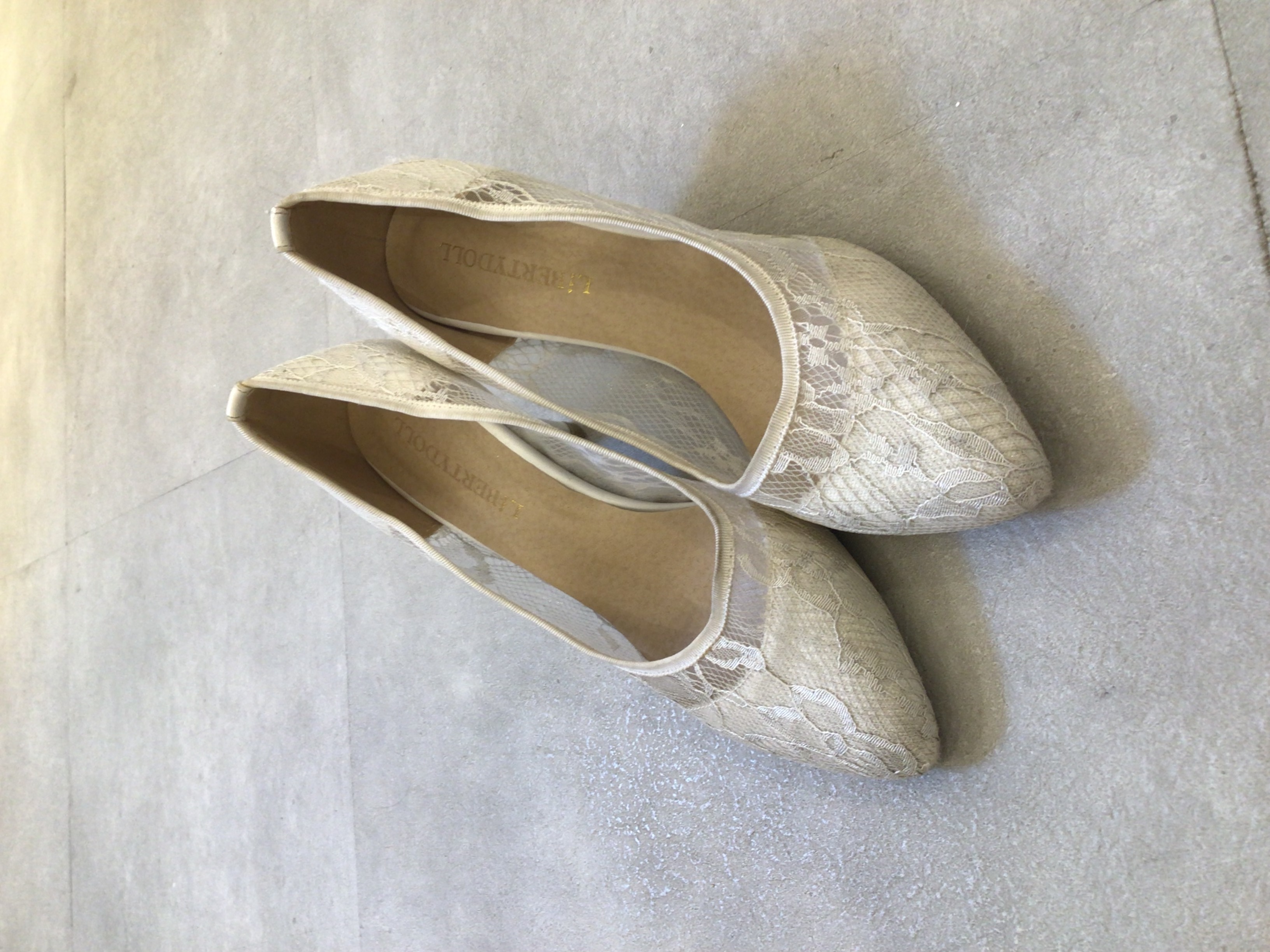【パンプス】】レース　M 8cmヒール　23〜23.5cm