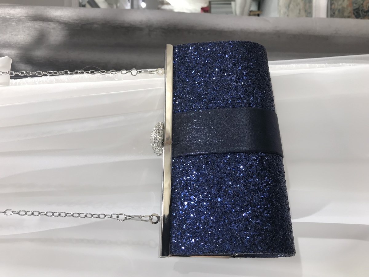 【バック】ラメリボン　ネイビー