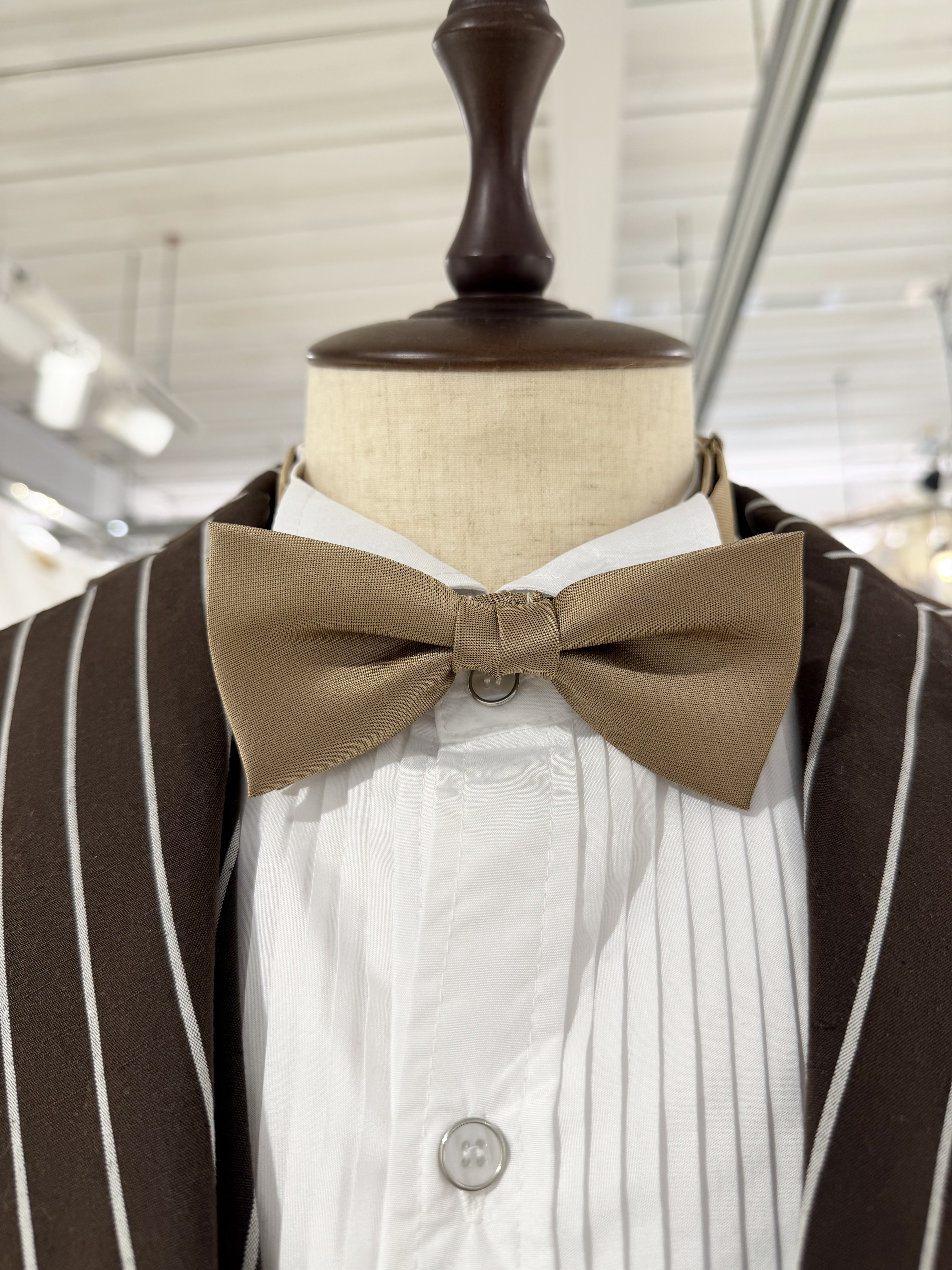 【蝶ネクタイ】光沢深みベージュチョウタイ