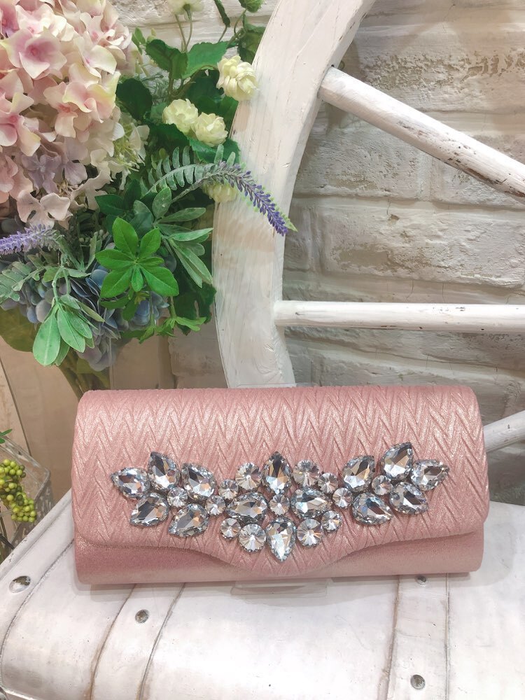 【バック】パールピンク　フラワービジュ