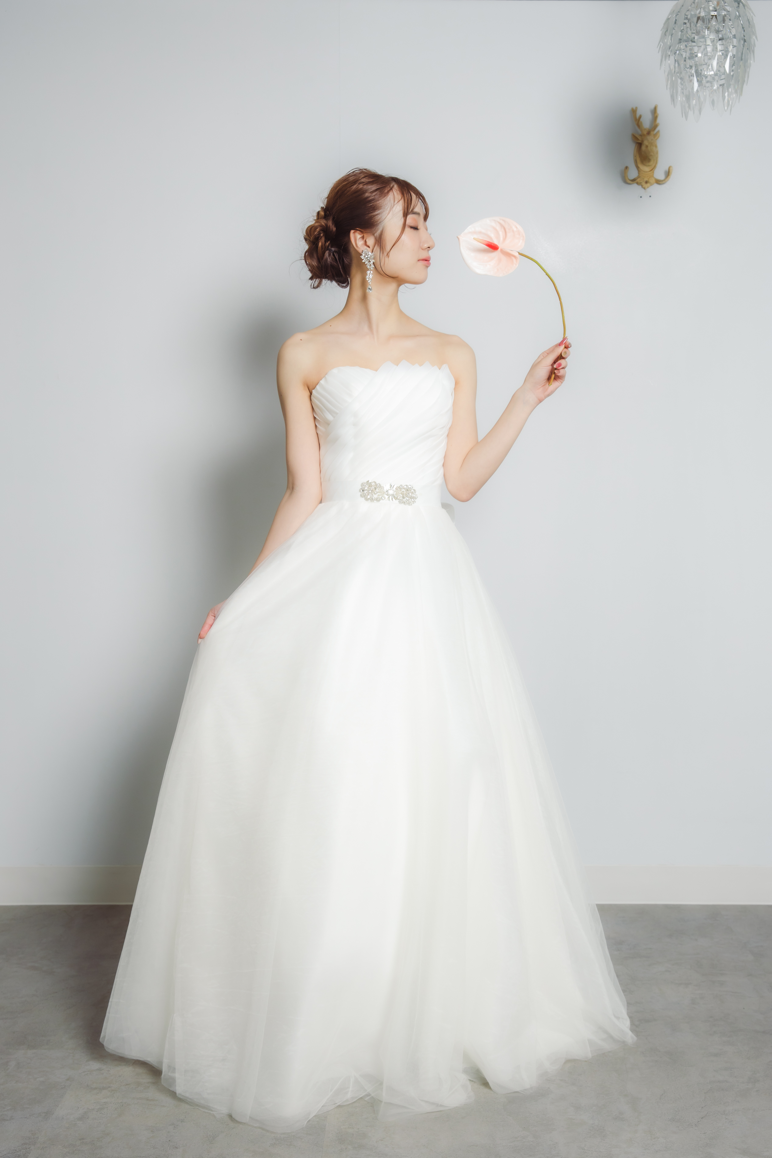 フロントデザインウェストビジュー付き編上げ　アンクル丈ドレス9号