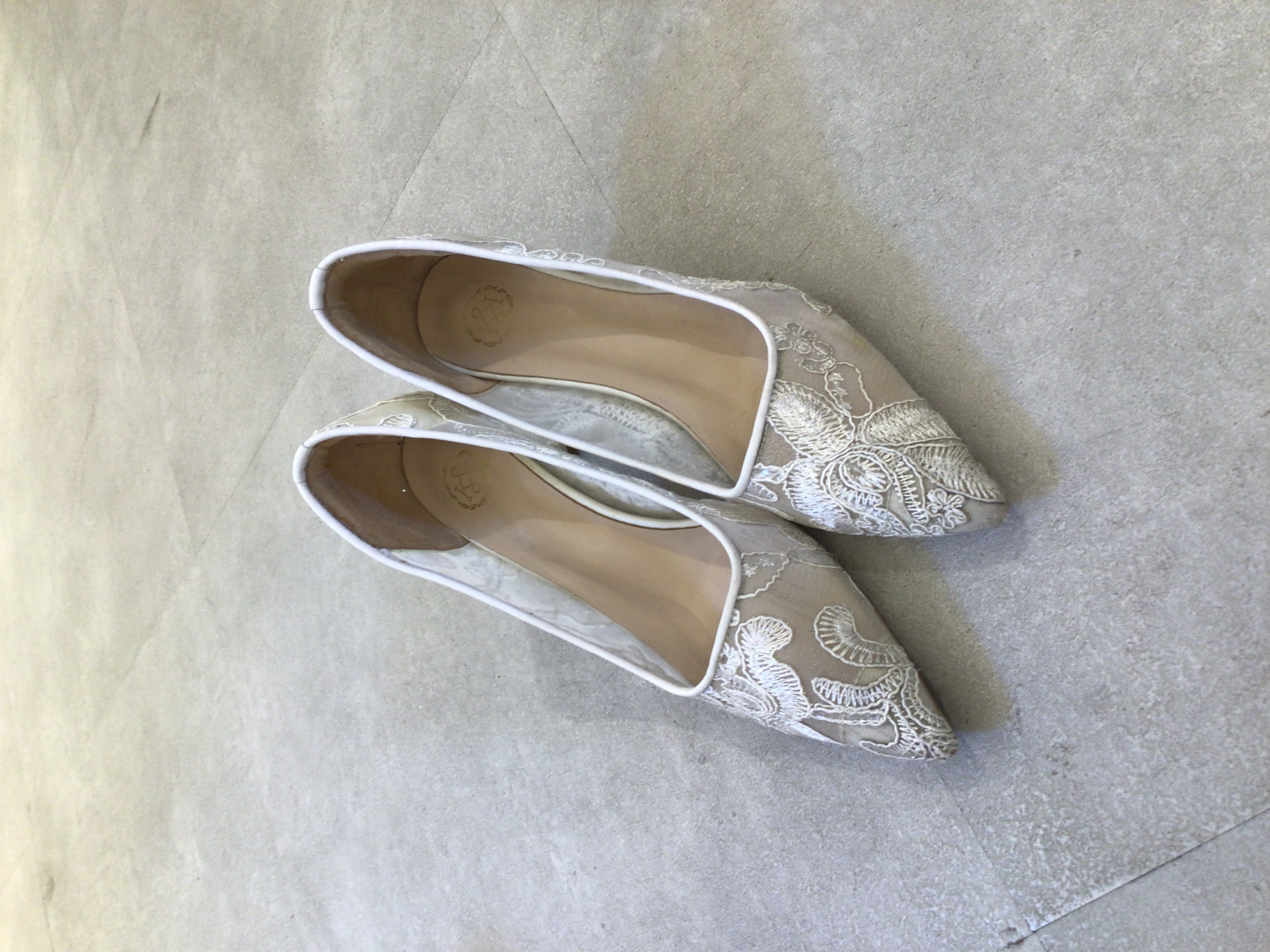 【パンプス】レース　23.5cm 37 7cmヒール