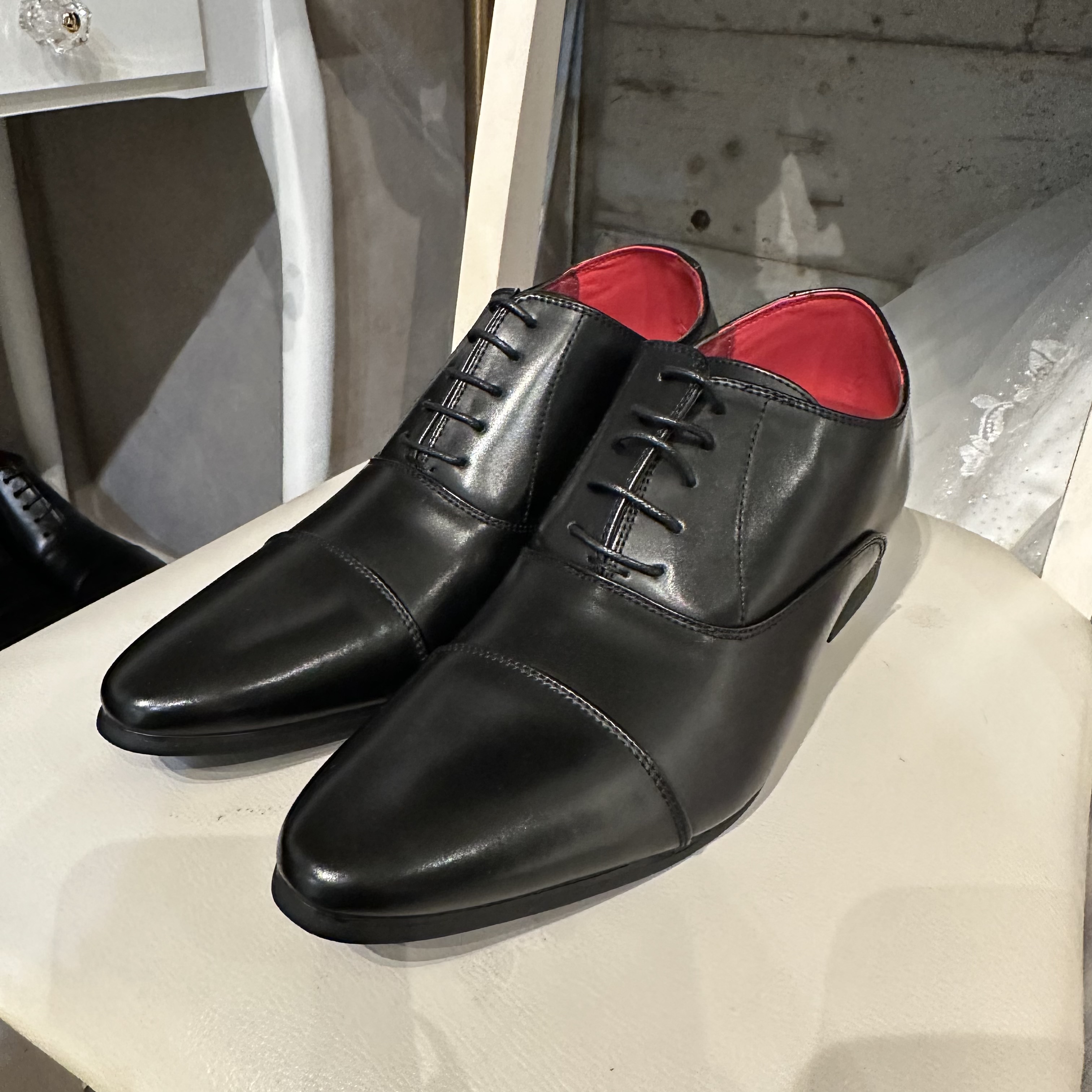 【シューズ】ブラックレザー　シークレットヒール7cm  (41 )25.5cm クラウドナイン