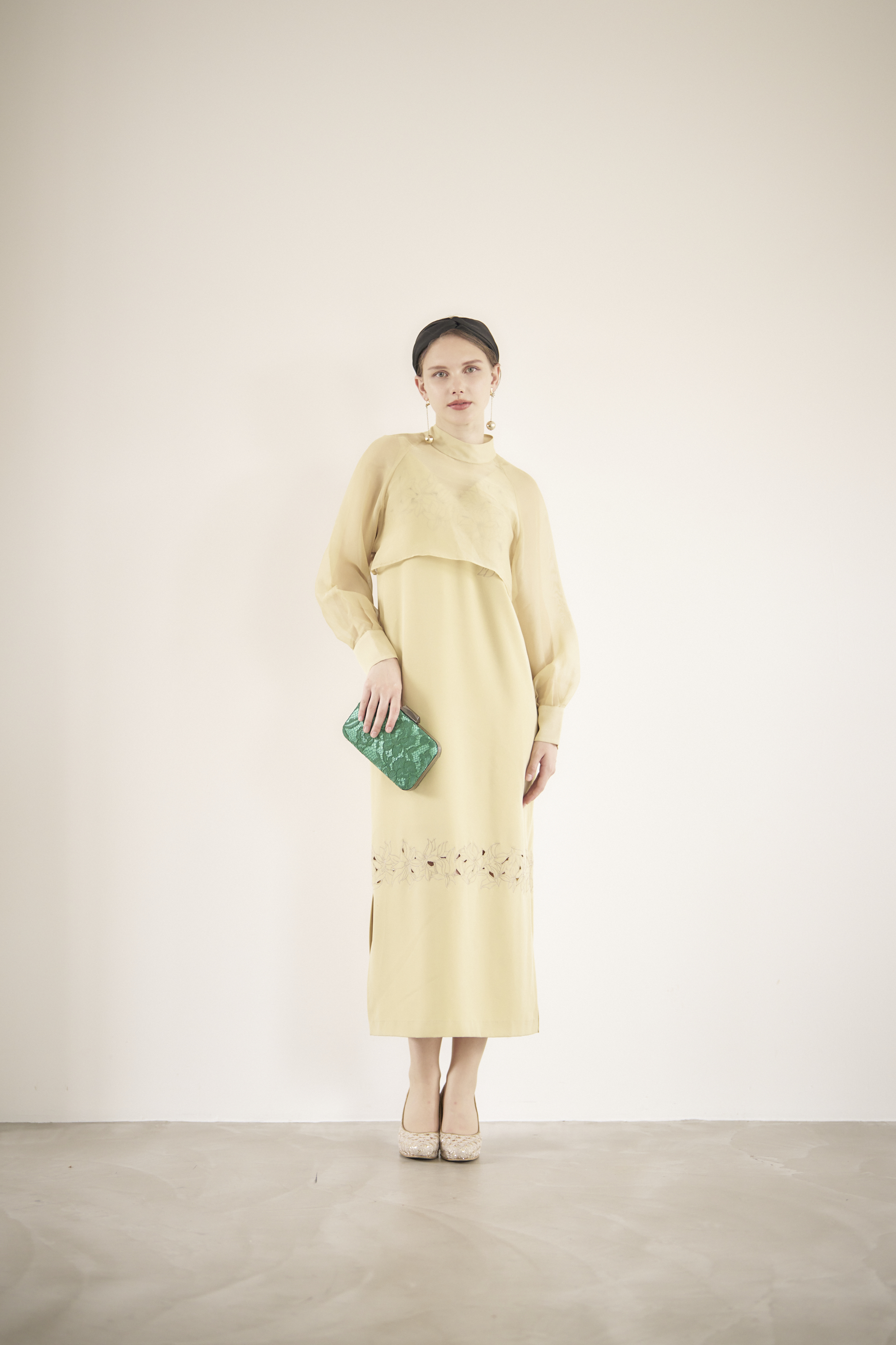 LILYBROWN (リリーブラウン) ボレロ付きイエローノースリーブドレス　size1 S-M