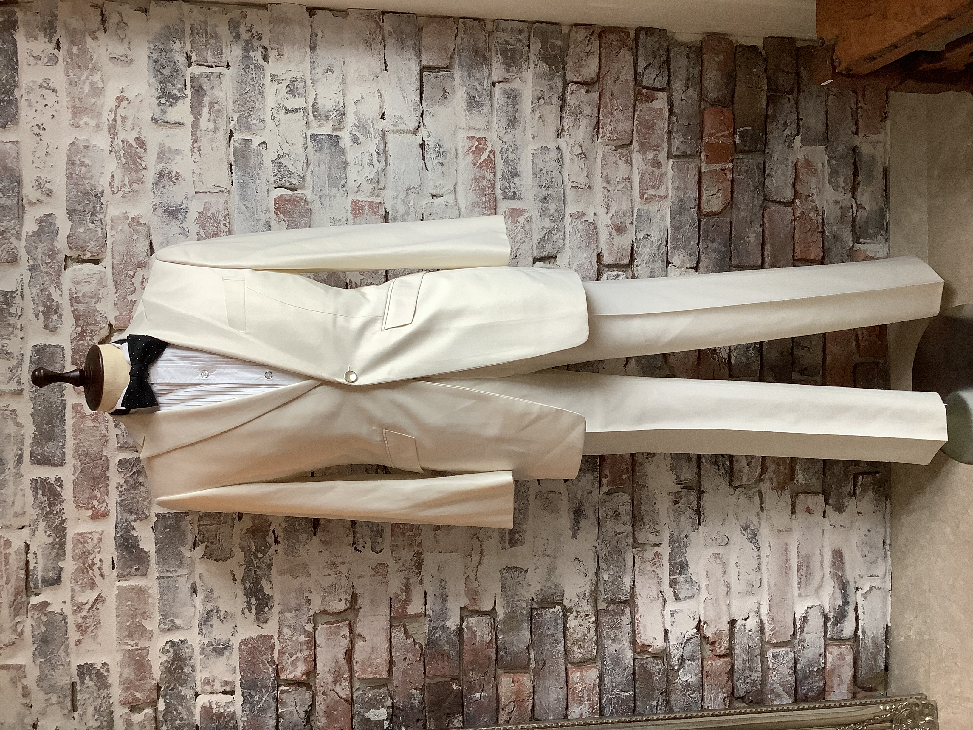 【パンツのみ】KIRK MEN'S FORMAL ホワイトタキシードパンツ　M