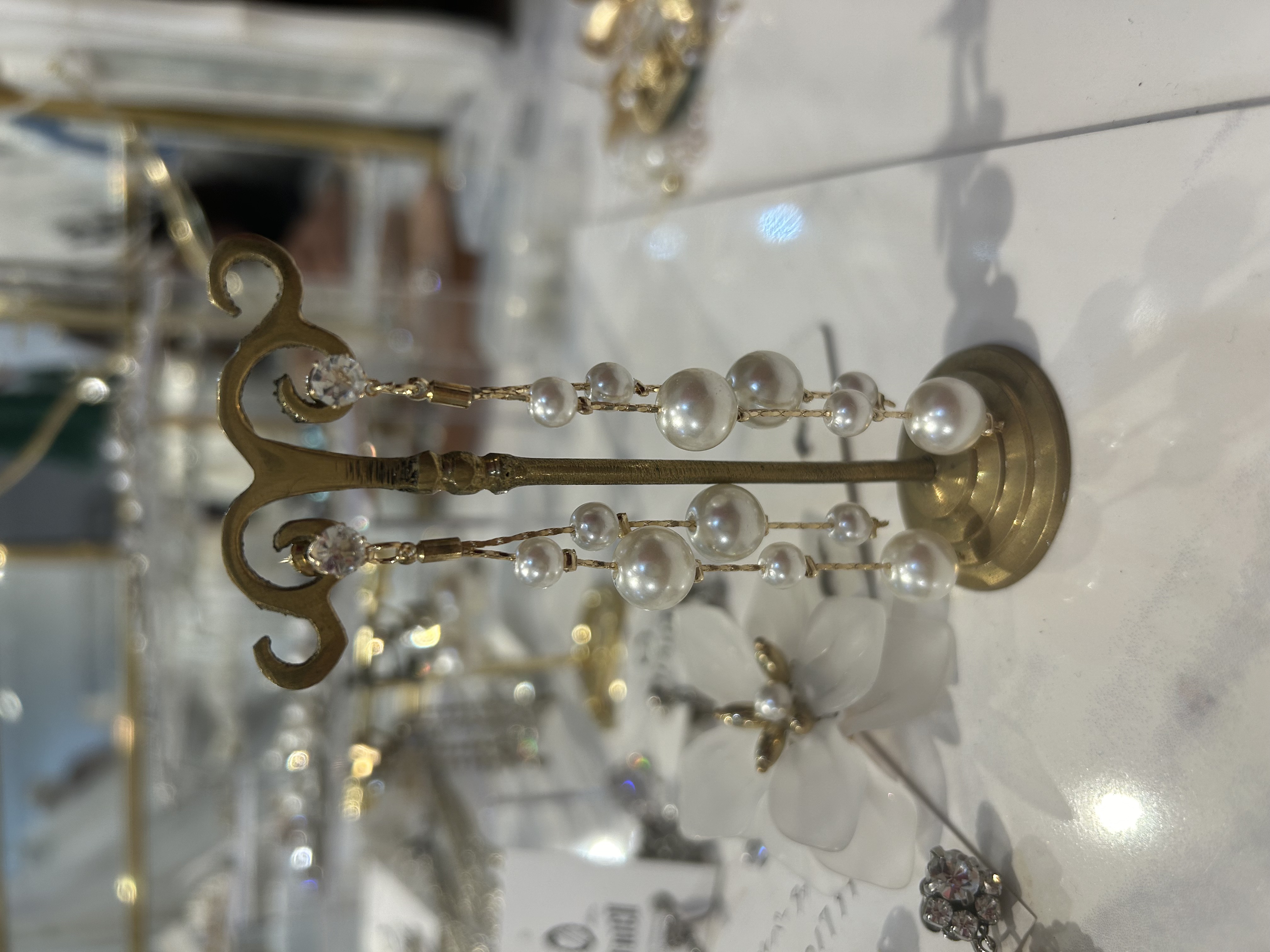 大小パール2連ピアス