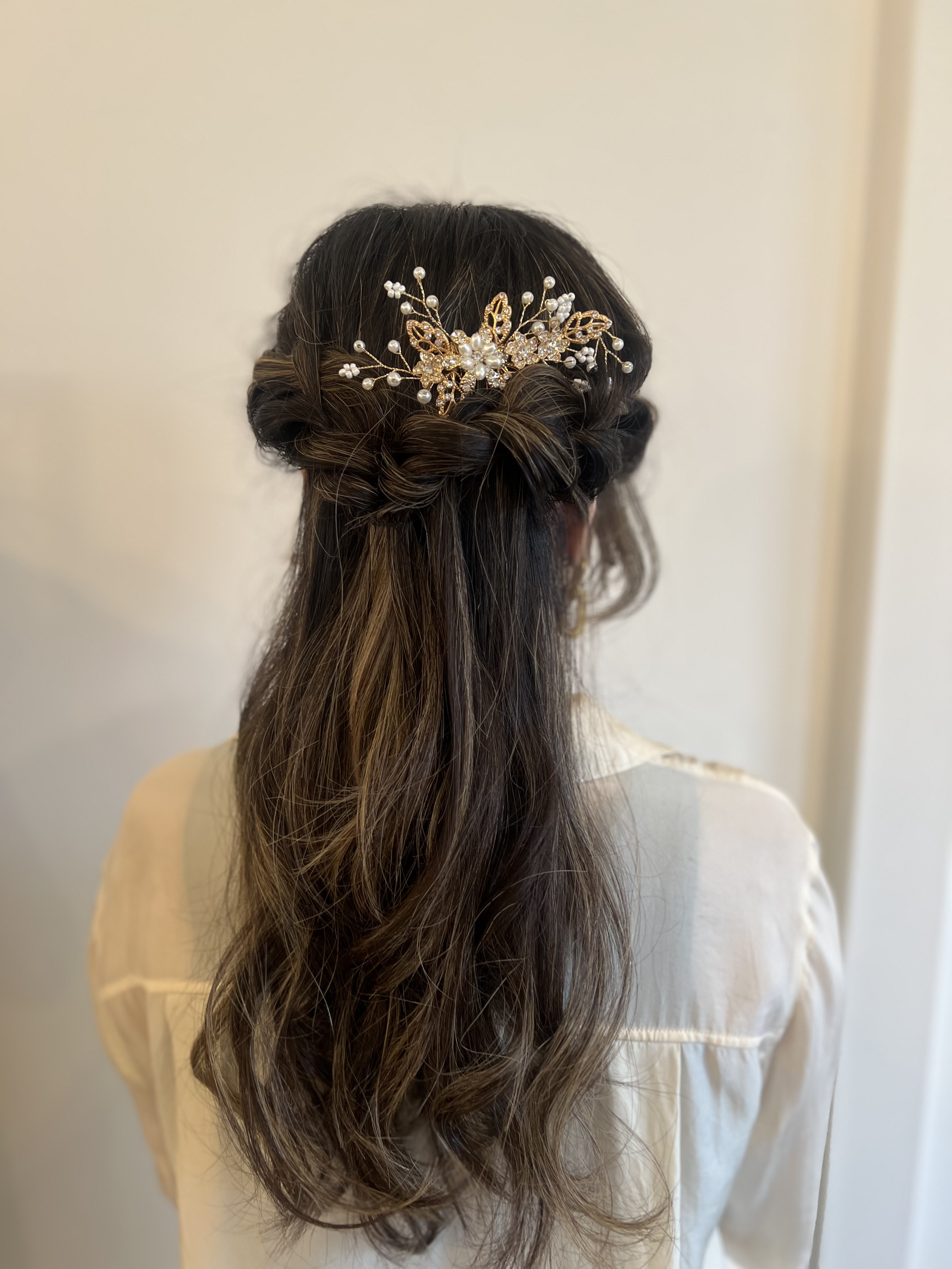 【ヘッドアクセサリー】ゴールド×小花ヘッドピース