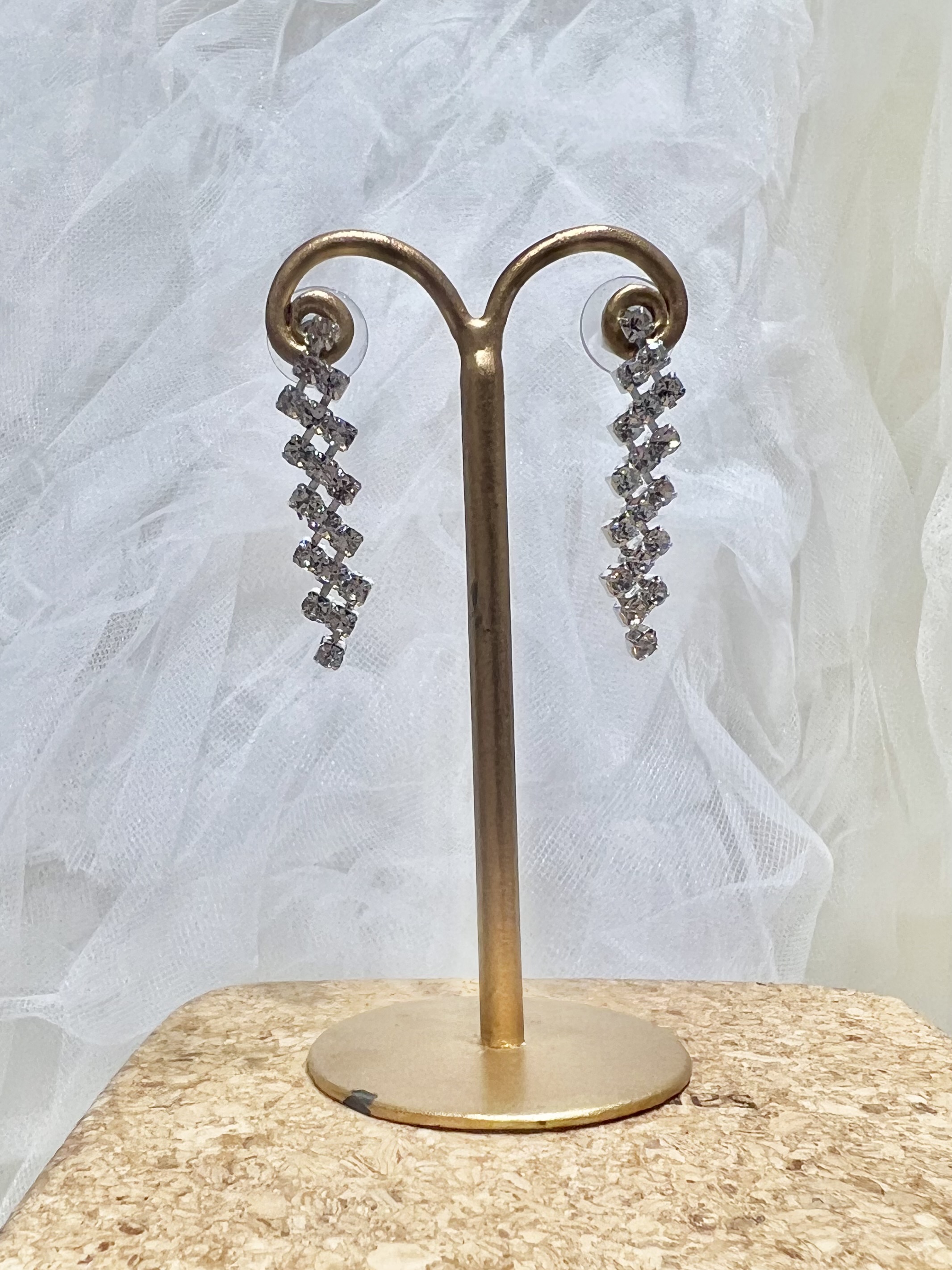 【ピアス】シルバー　スクエア6連　ピアス