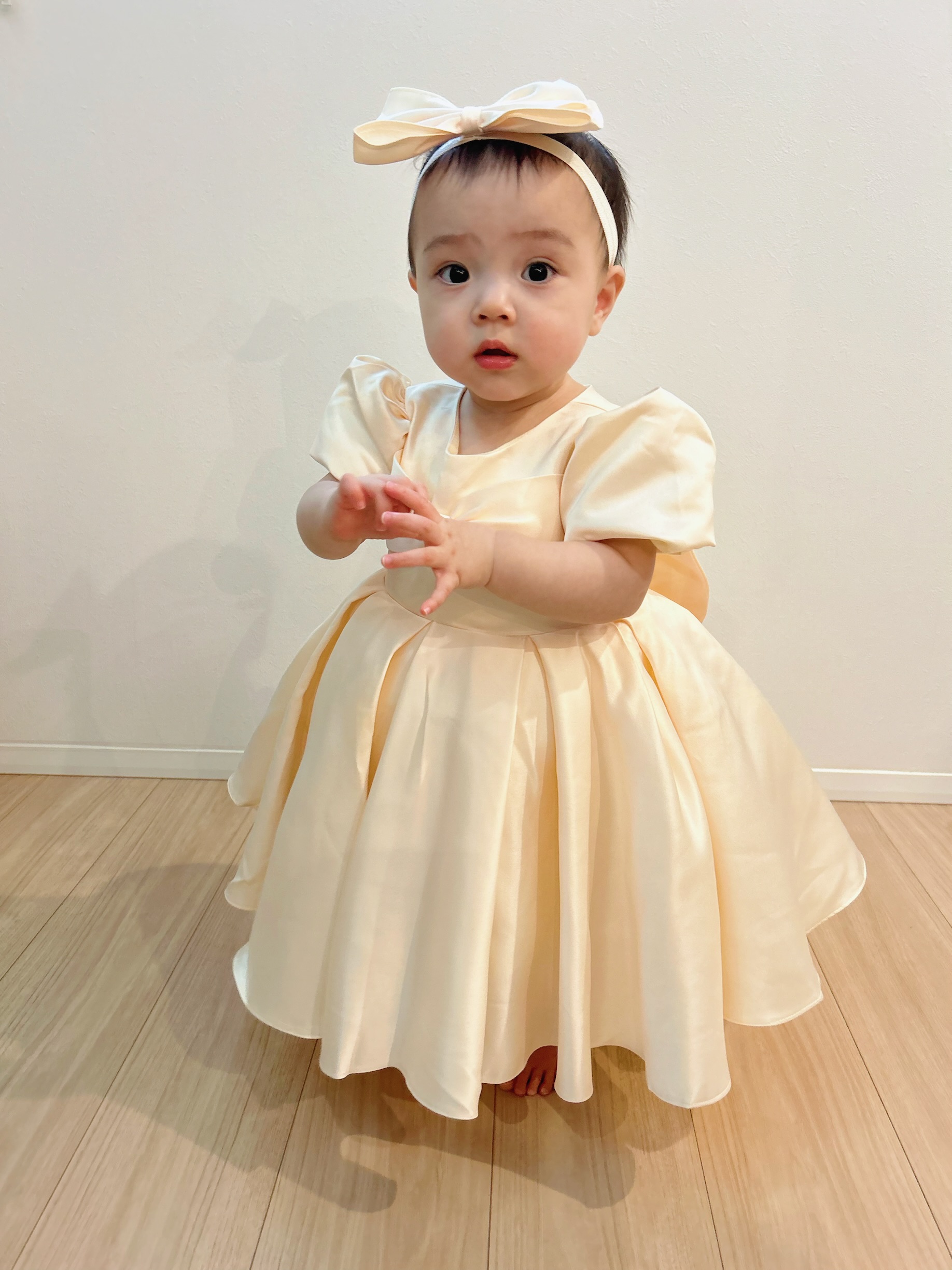 ベルクリームリボンキッズ＆ベビードレス　80サイズ