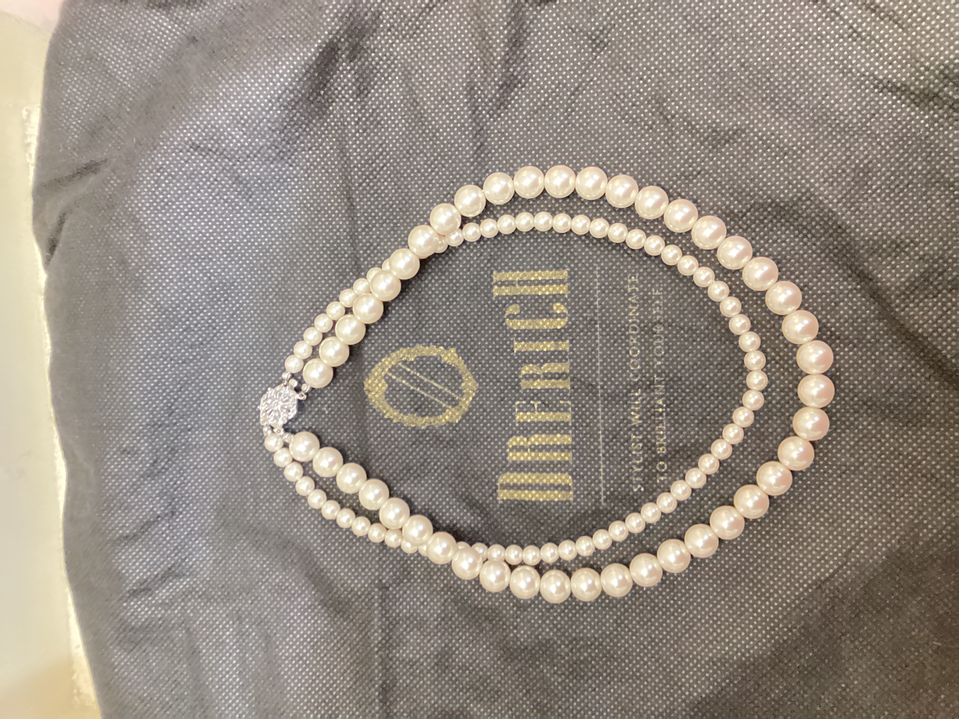 2連パールネックレス　後ろお花クリップ