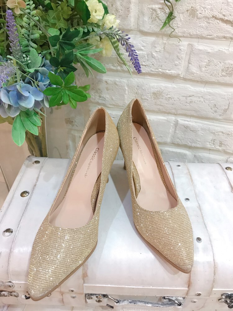 【パンプス】Classic ゴールドメッシュパンプス22.5㎝