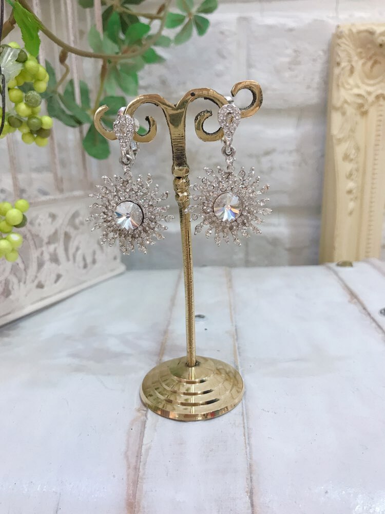 【イヤリング】シルバー　太陽モチーフ