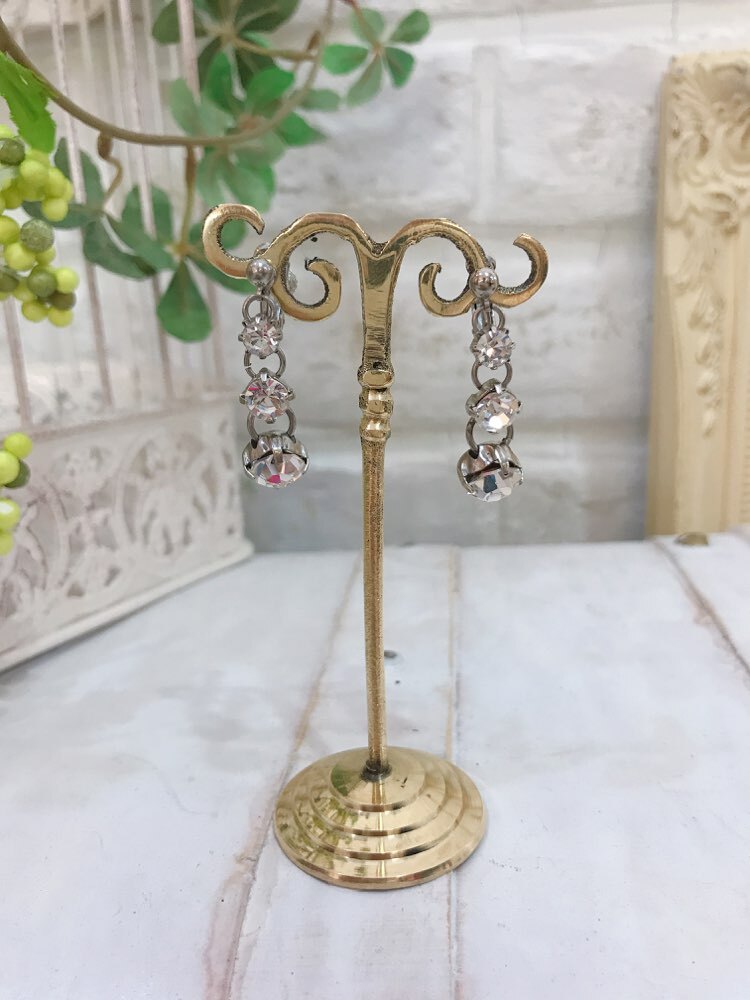 【イヤリング】シルバーダイヤ　大中小３つ