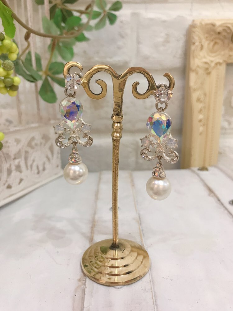 【ピアス】オーロラストーン　パール