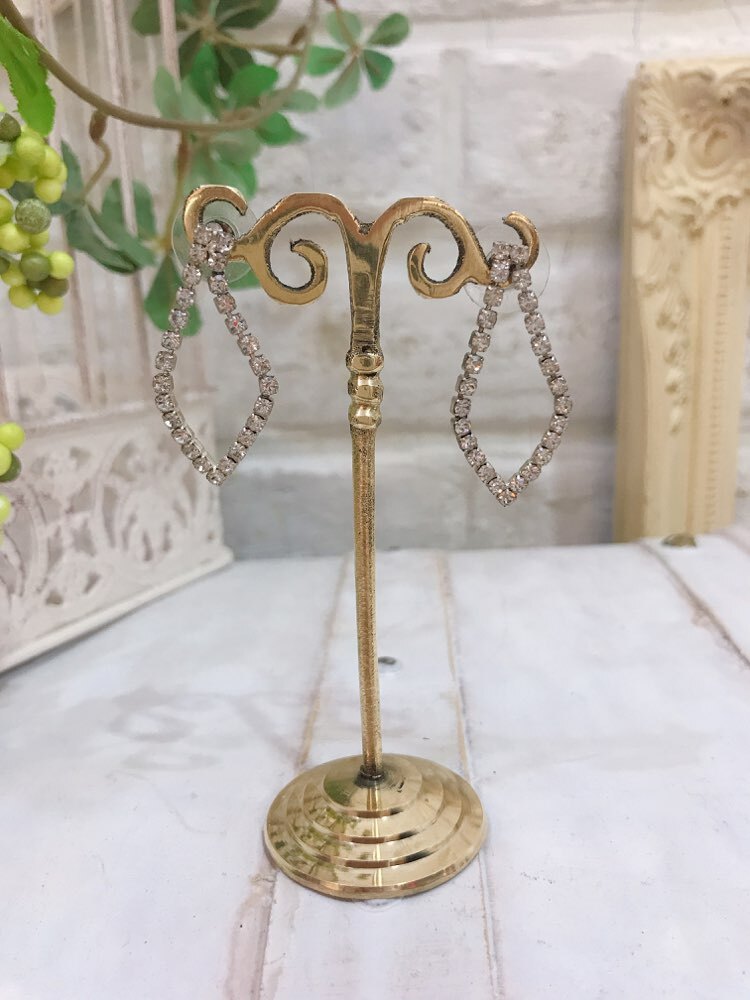 【ピアス】輪っかひし形シルバーダイヤ