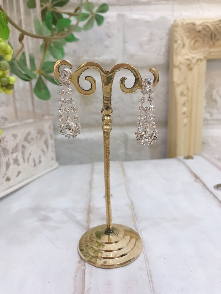 【ピアス】シルバーダイヤしずく型小ぶり