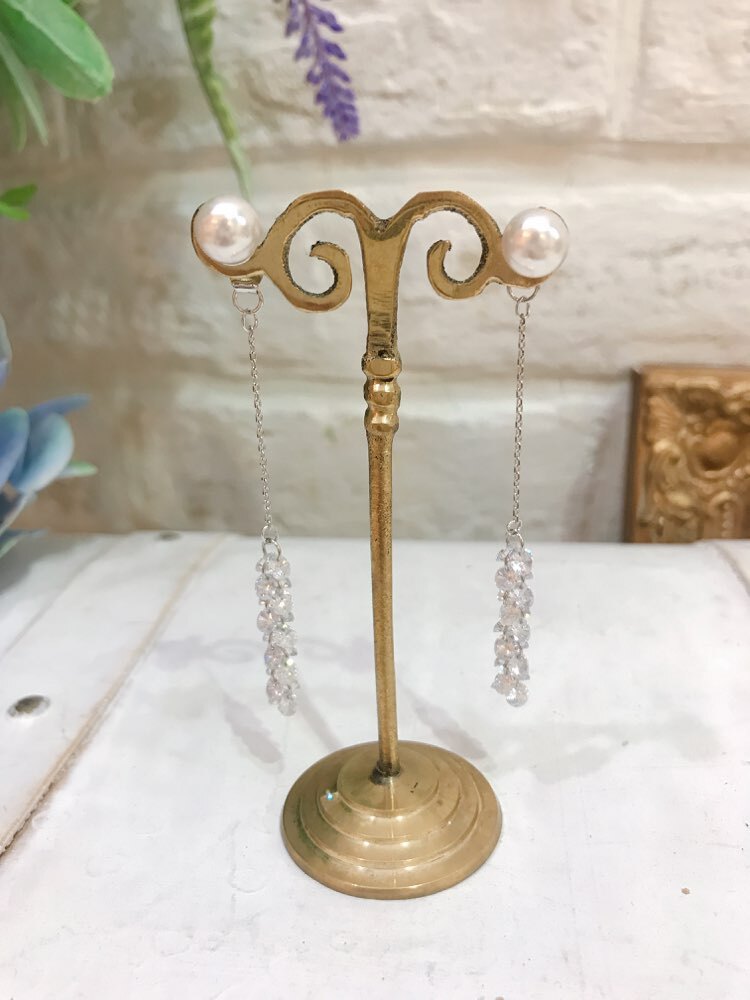 【ピアス】1粒パール×小粒ダイヤ