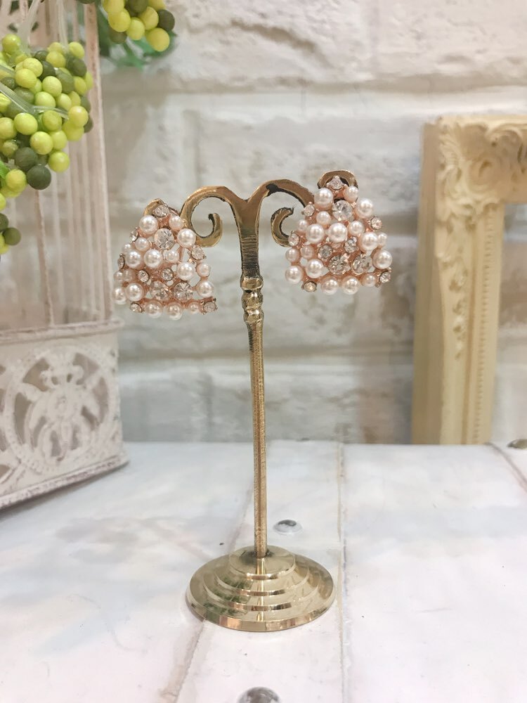 【ピアス】パール×ダイヤトライアングル