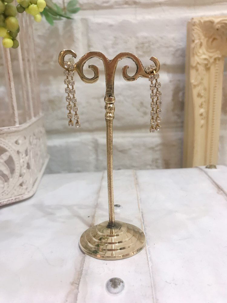 【ピアス】ゴールドダイヤ縦2列　シンプル