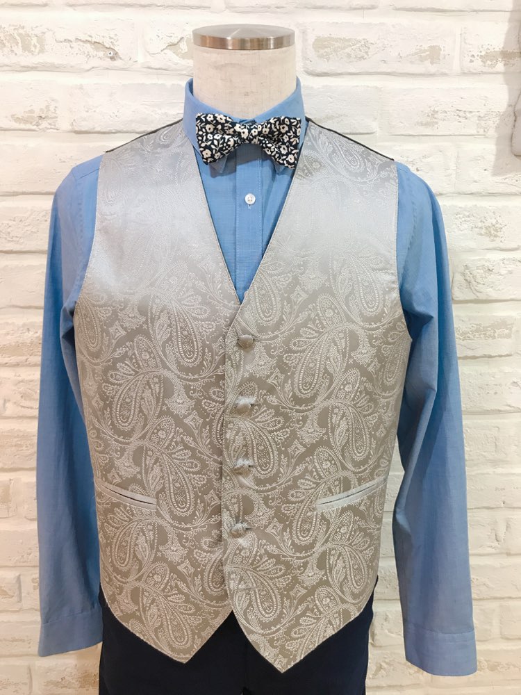 【ベスト単品】シルバーペイズリー　XS