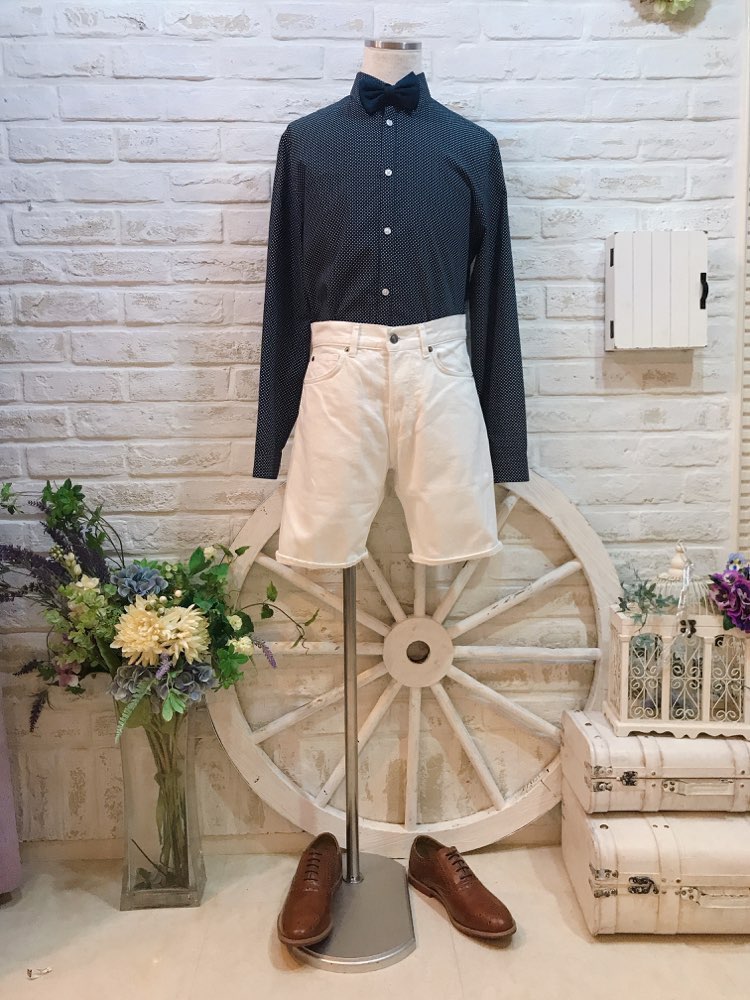 【パンツ単品】REGULAR 白デニムハーフパンツM