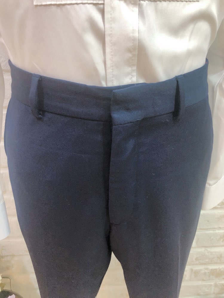 【パンツ単品】ウール生地ネイビーパンツLL
