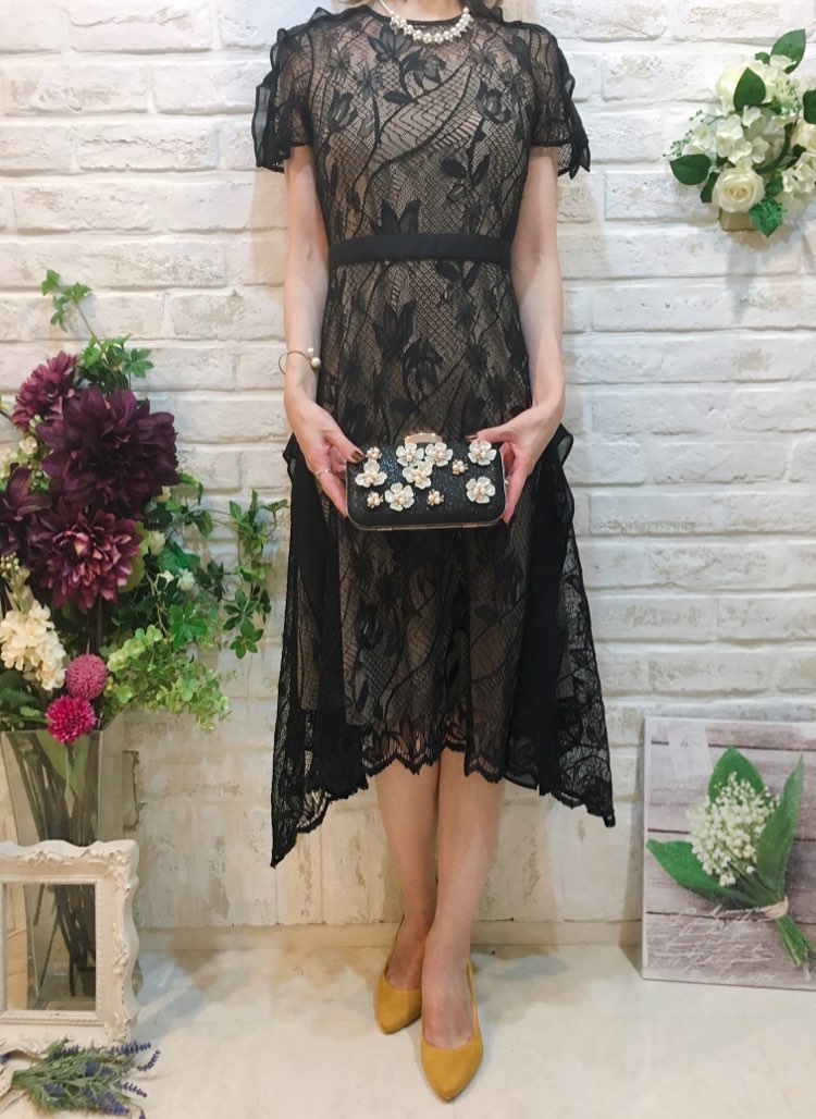【ゲストドレス】ブラック総レース　S〜M