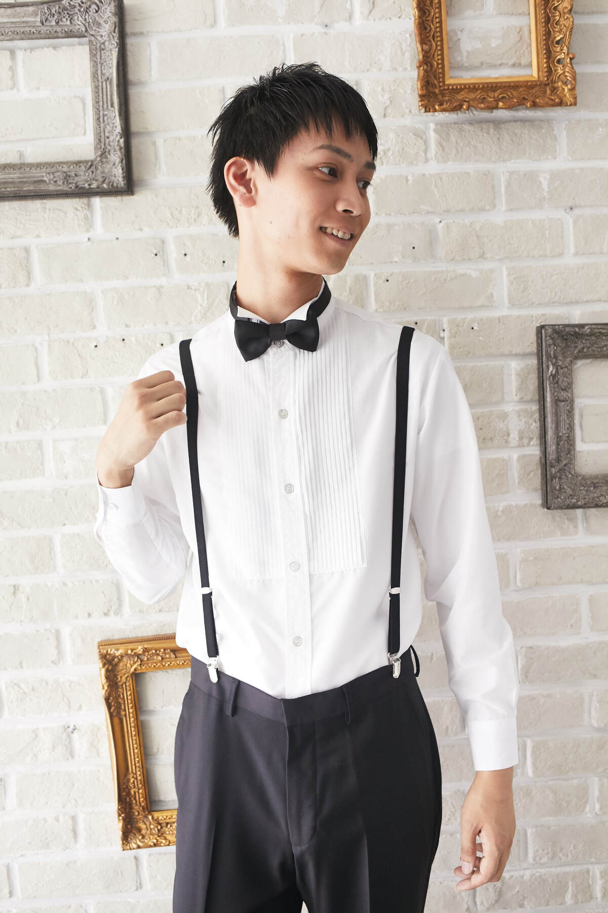 結婚式 パーティ 結婚式披露宴 結婚式参列 結婚式二次会 タキシード 二次会タキシード 二次会 サスペンダー ブラック 新郎 親族 カジュアル フォーマル ゲスト参列 ドレンタ