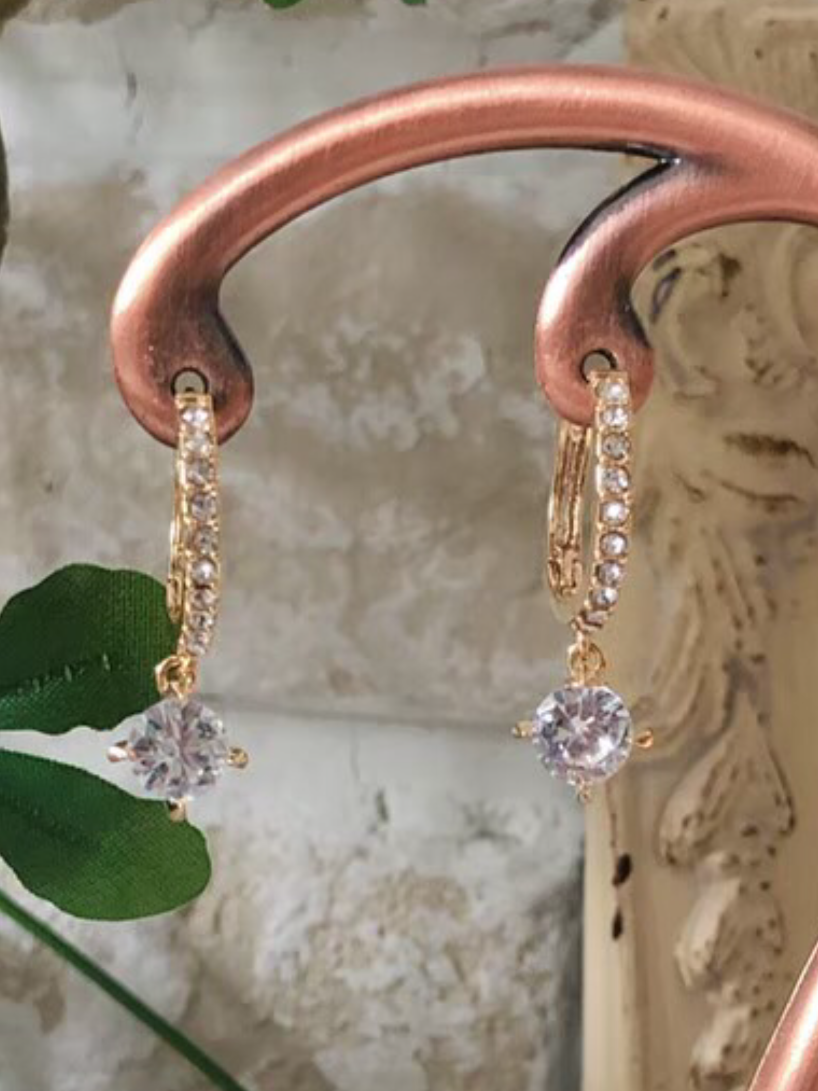 一粒ストーン・フープピアス