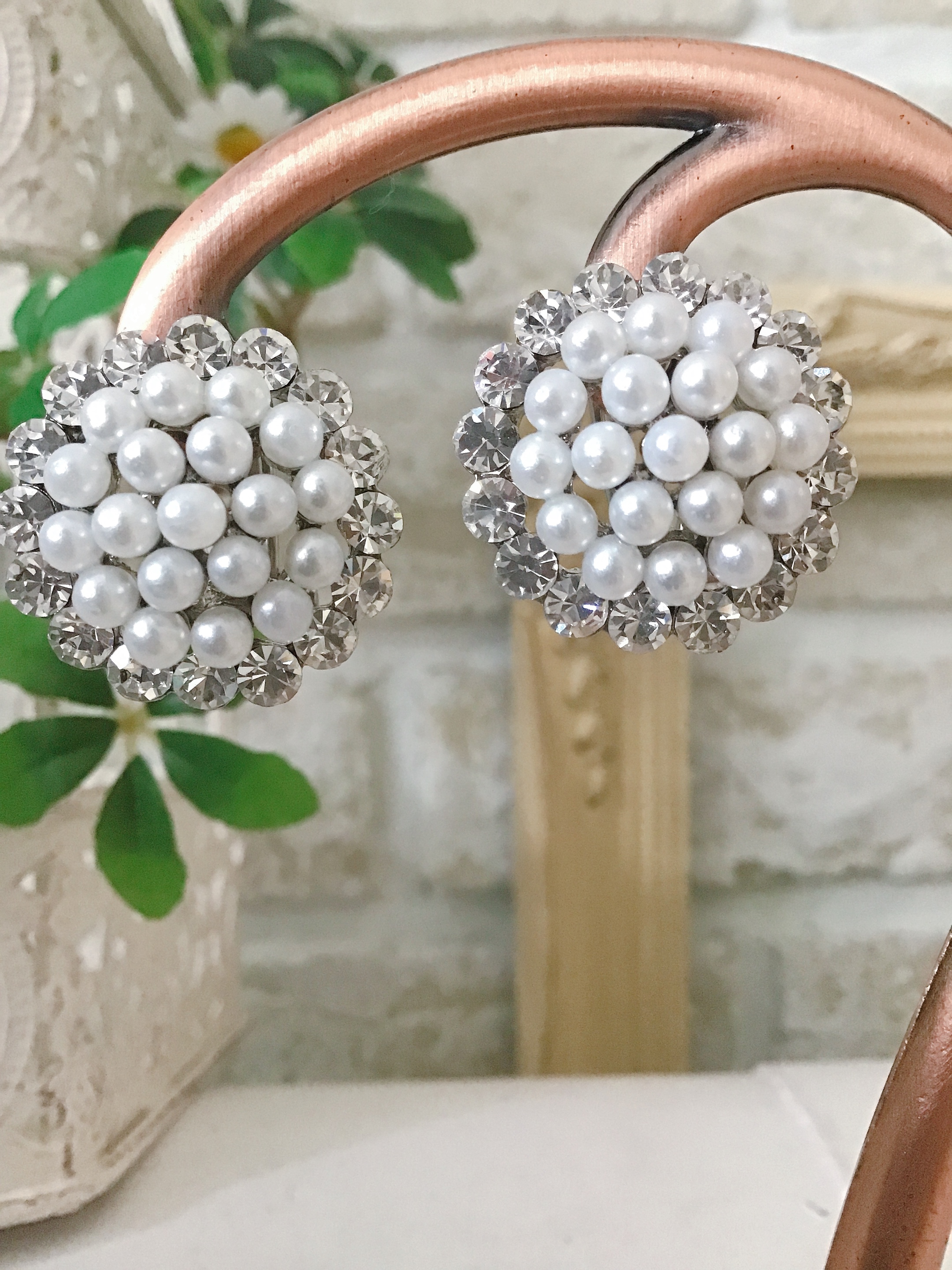 パール×ビジューピアス