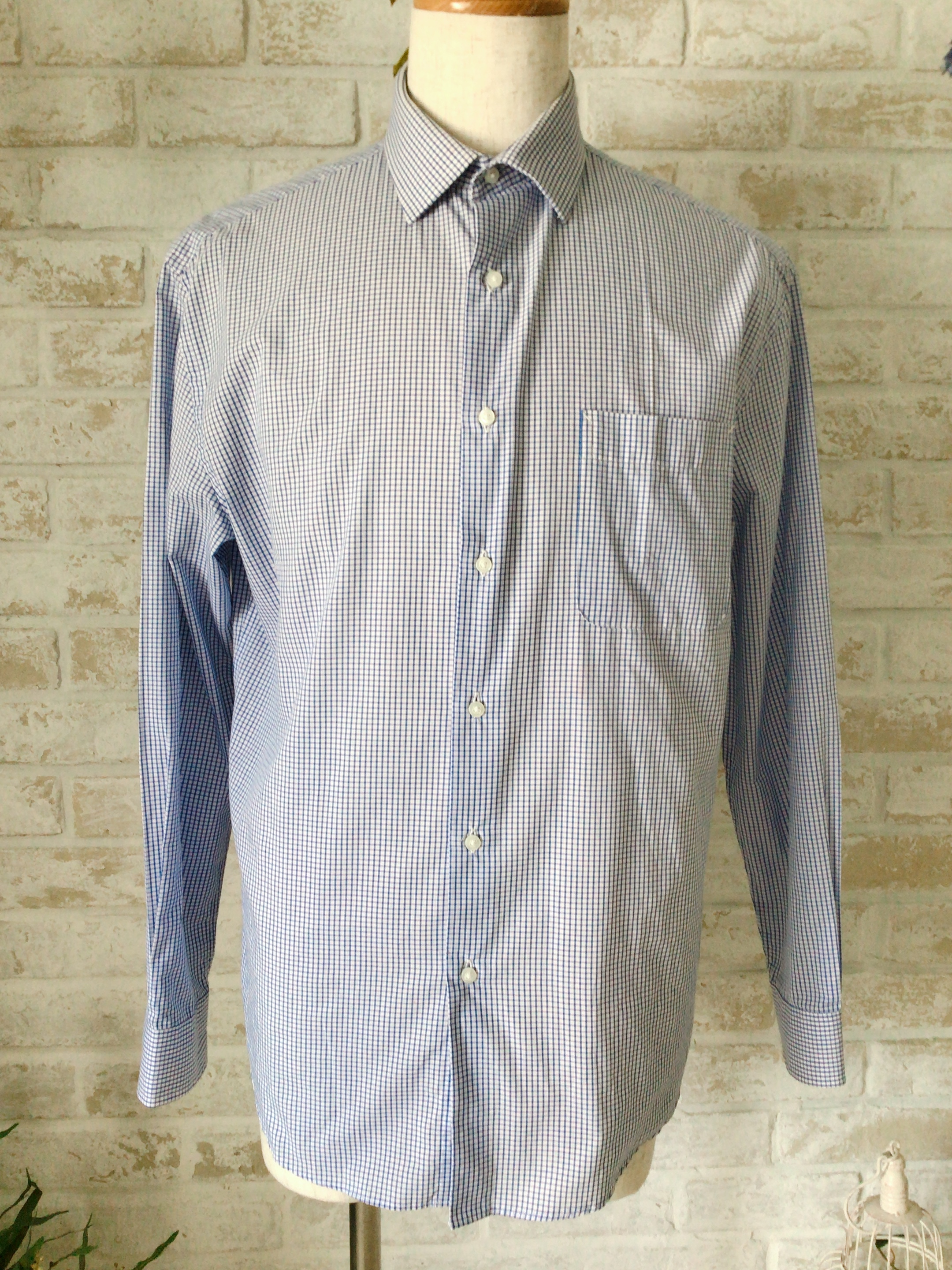 DOCKERS　ブルーチェックシャツ【M】