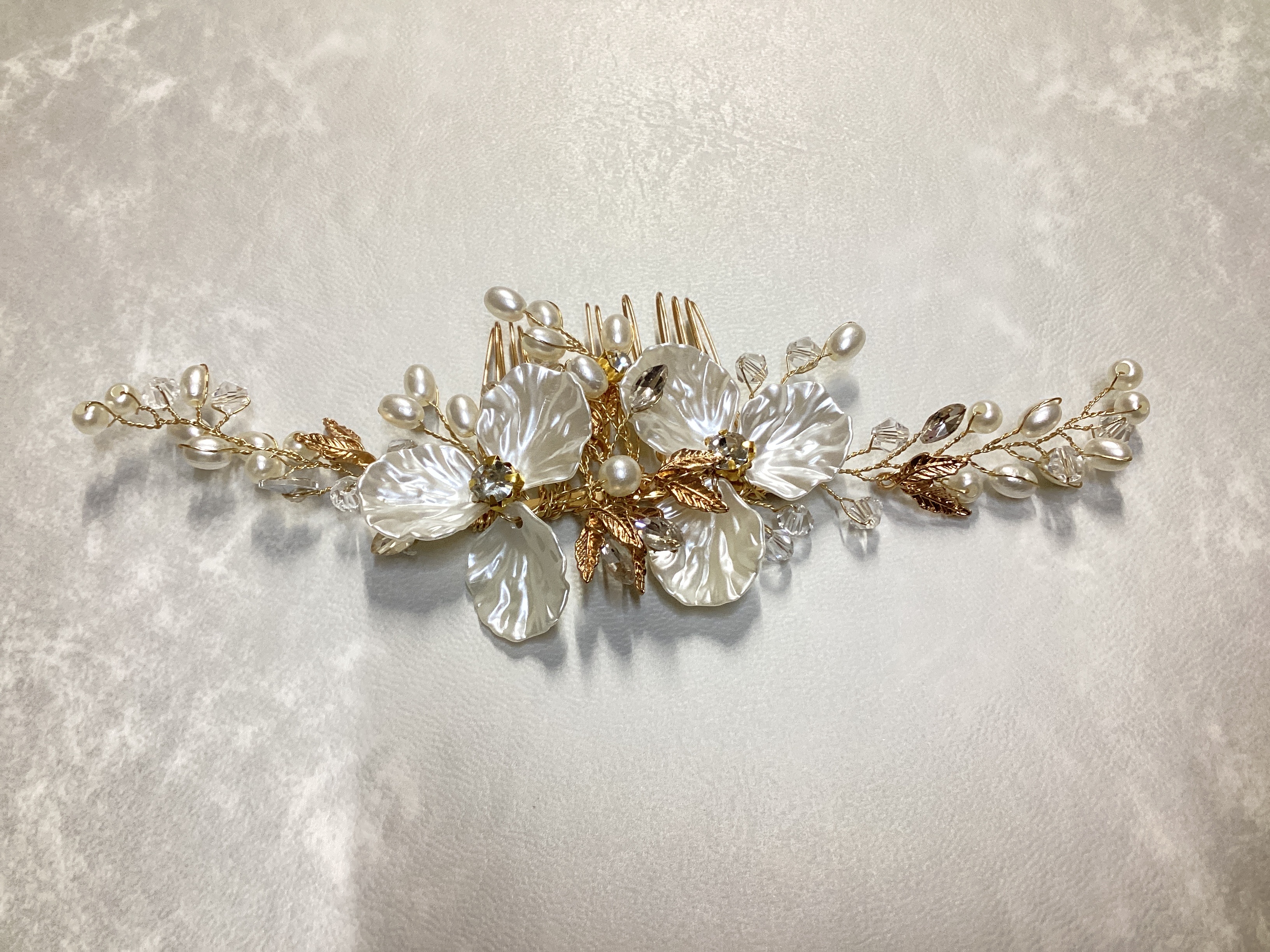 シェルフラワーパールヘッドアクセサリー